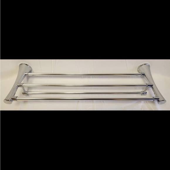 Threshold 26" Casual Towel Bar with Triple Rod Rack Storage Shelf in Chrome - Picture 2 of 3